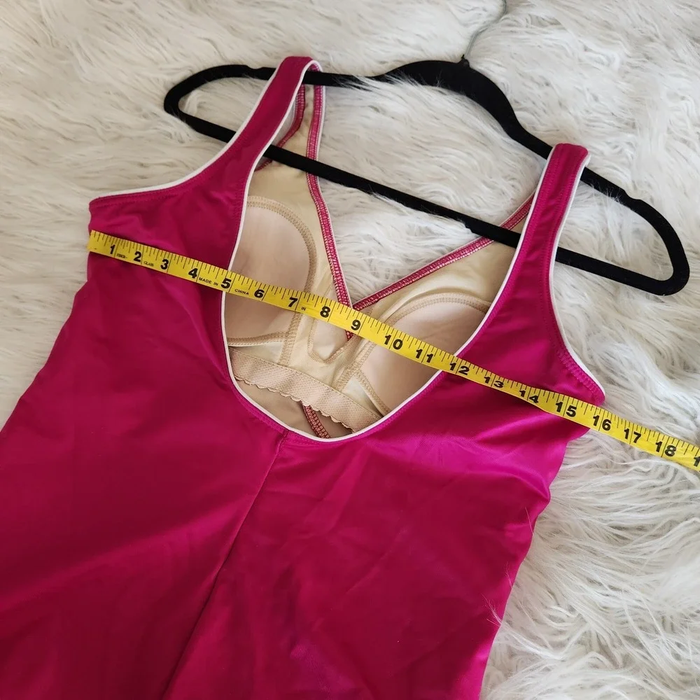 Miraclesuit Swimsuit Size 14 Wrap Trim Soft Padding‎ Wireless 1-Piece Scoop-Back